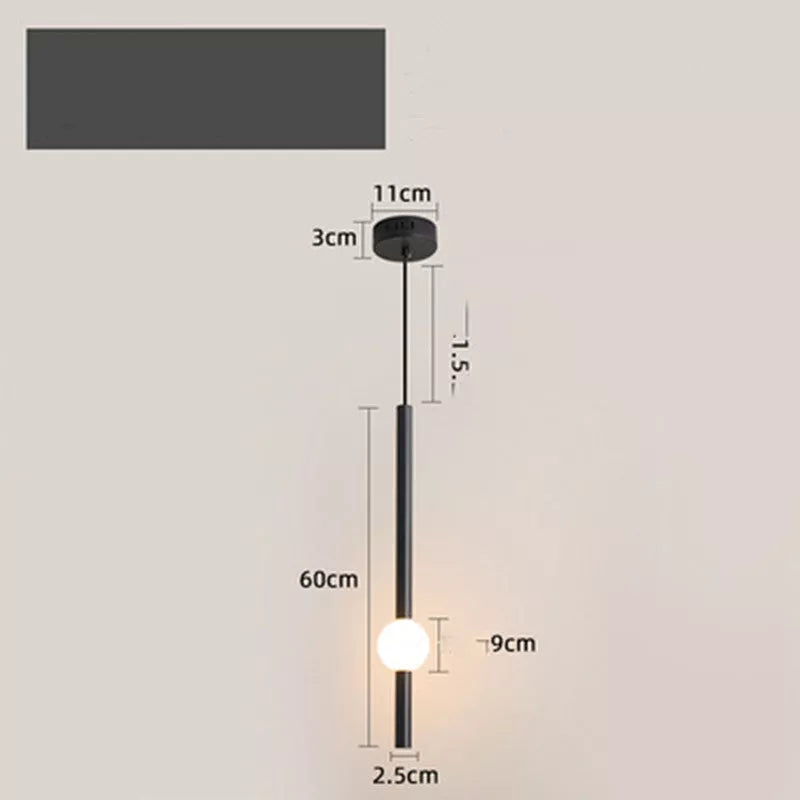 Nordic Minimalist LED Hanging Line Lamp with adjustable light colors for modern bedrooms