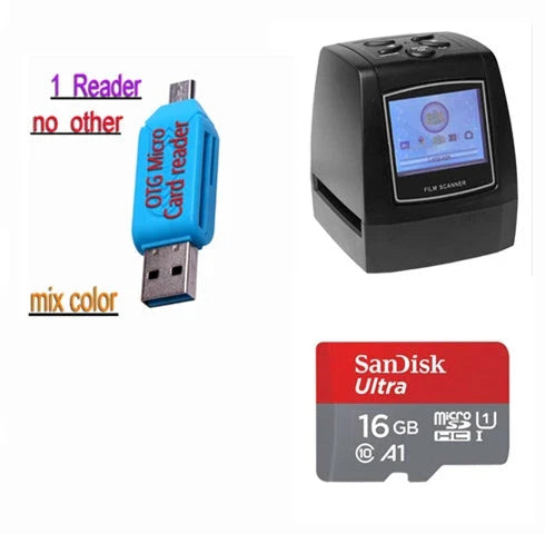 High-resolution film scanner for digitizing 35mm slides, negatives, and photos