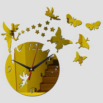 30cm round wall clock with black frame and white face showing Arabic numerals