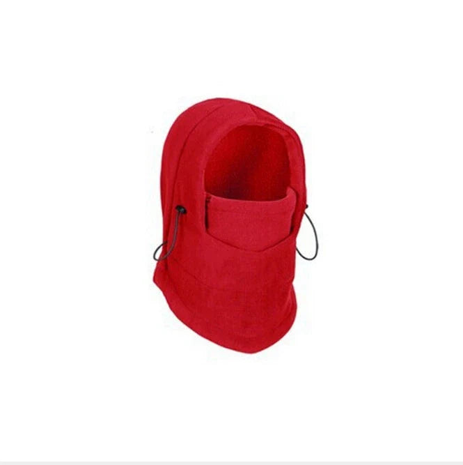 A versatile windproof ski hat with an integrated face mask and neck gaiter, providing complete protection from the elements during outdoor activities.