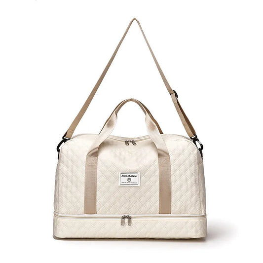 Oxford cloth travel bag with 36-55 litre capacity in street trend style with sewing thread details