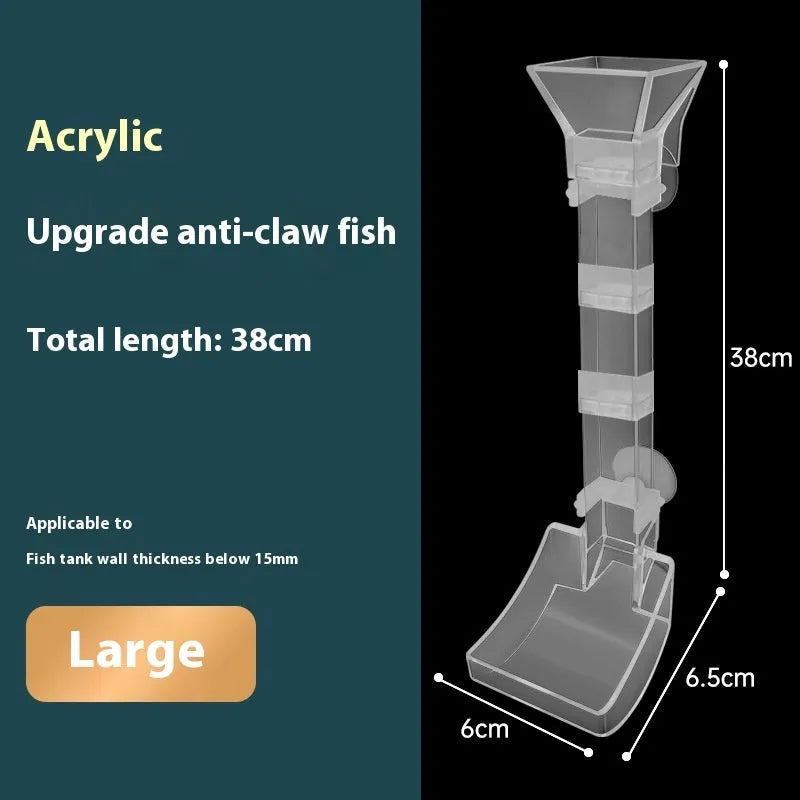 Fish tank feeding dish set with three plastic tubes, cleaning brushes, and feed spoons.