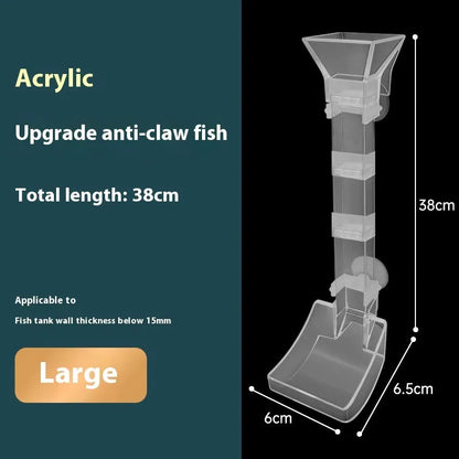 Fish tank feeding dish set with three plastic tubes, cleaning brushes, and feed spoons.