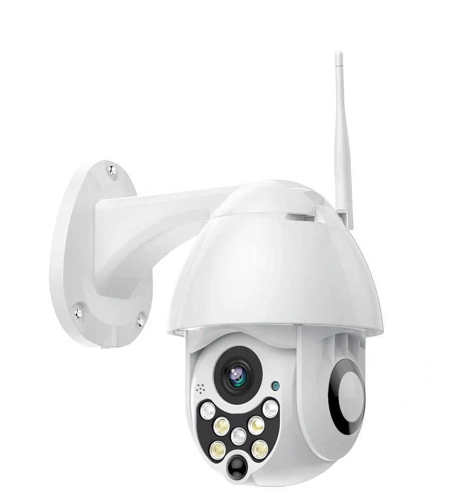 Outdoor dome WiFi surveillance camera with 1080p resolution and 15m infrared night vision capability