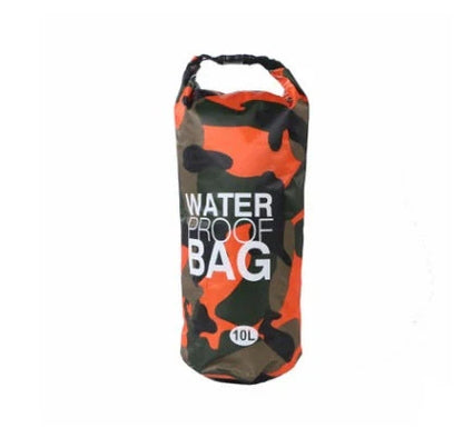 Camouflage waterproof bucket bag in various sizes for outdoor activities
