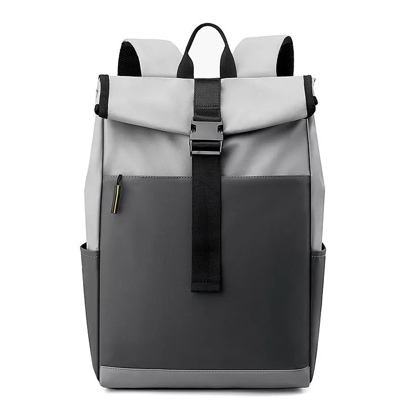 Waterproof Oxford cloth backpack for laptops and travel in gray, dark gray, and black