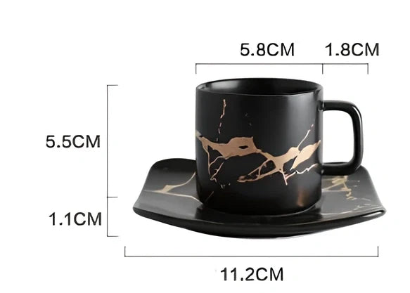 White ceramic coffee mug with double-wall construction showing cross-section insulation detail