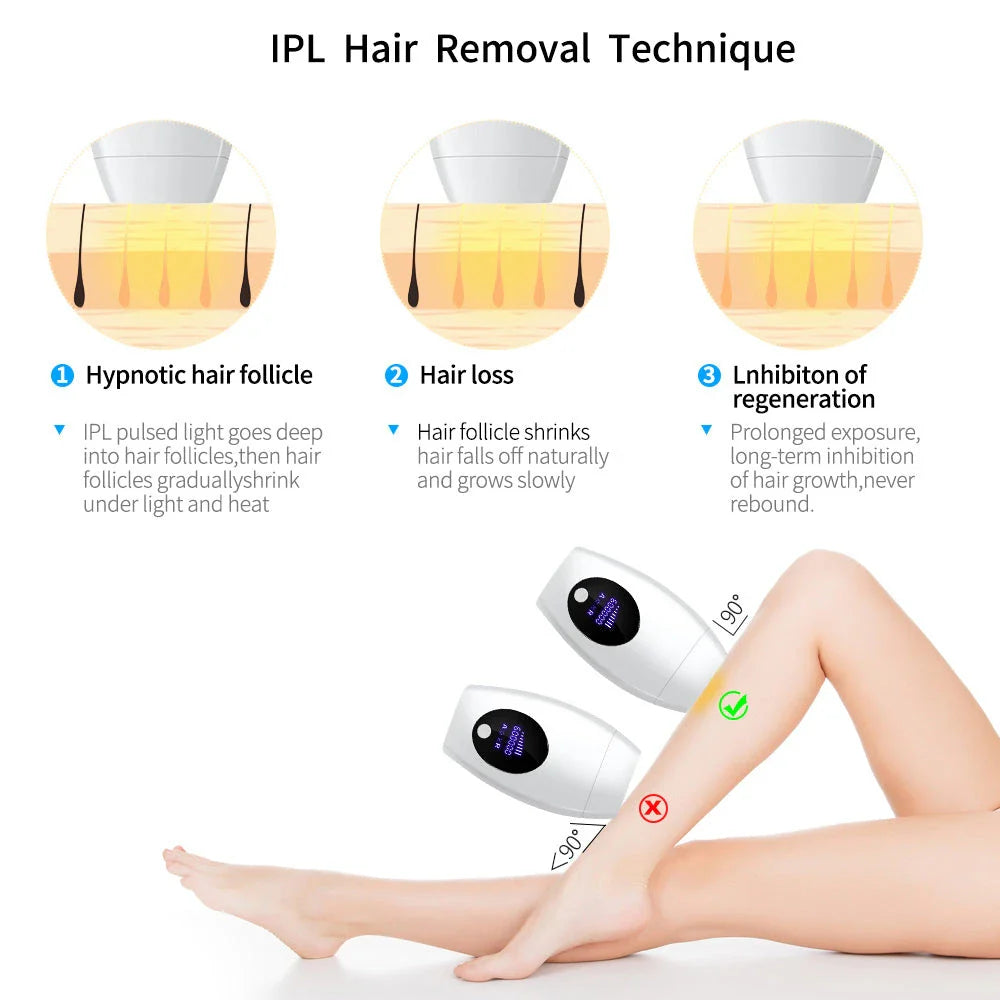 Laser Hair Remover with Adjustable Power Levels for Safe, Convenient Hair Removal