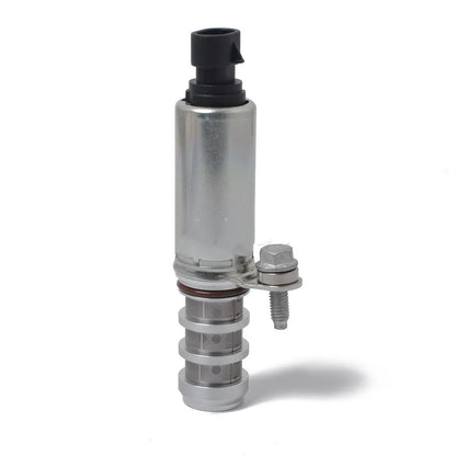 A pair of silver automotive VVT oil control solenoid valves for Buick and Chevrolet models.