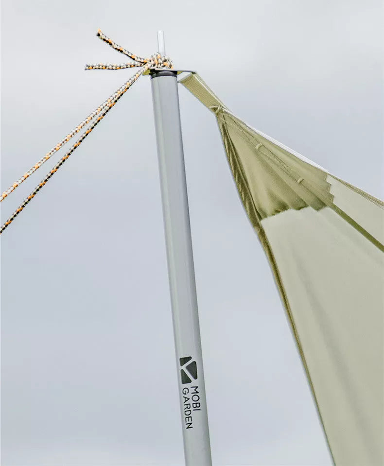 MU Gaodi Outdoor Rainproof Awning Tent with UV-proof canopy in morning mist white