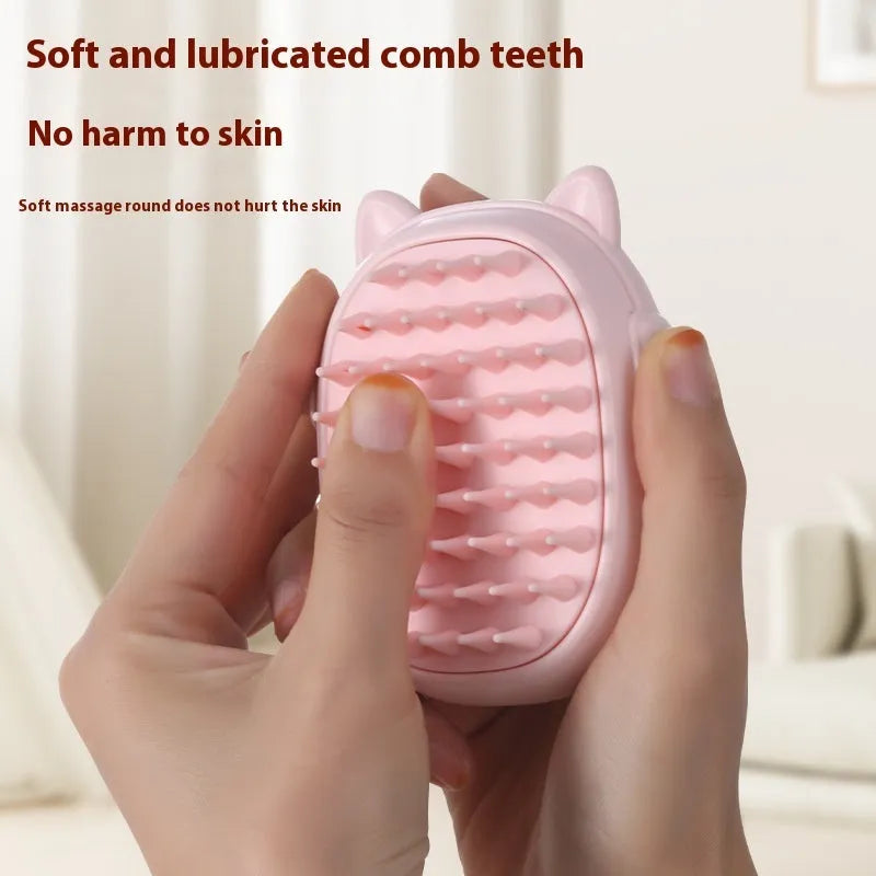 Multifunctional pet comb laser toy with grooming brush and integrated laser pointer in ABS plastic