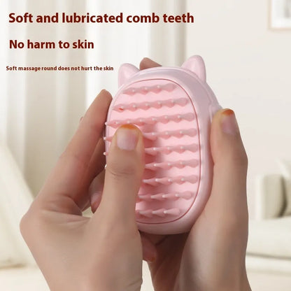 Multifunctional pet comb laser toy with grooming brush and integrated laser pointer in ABS plastic