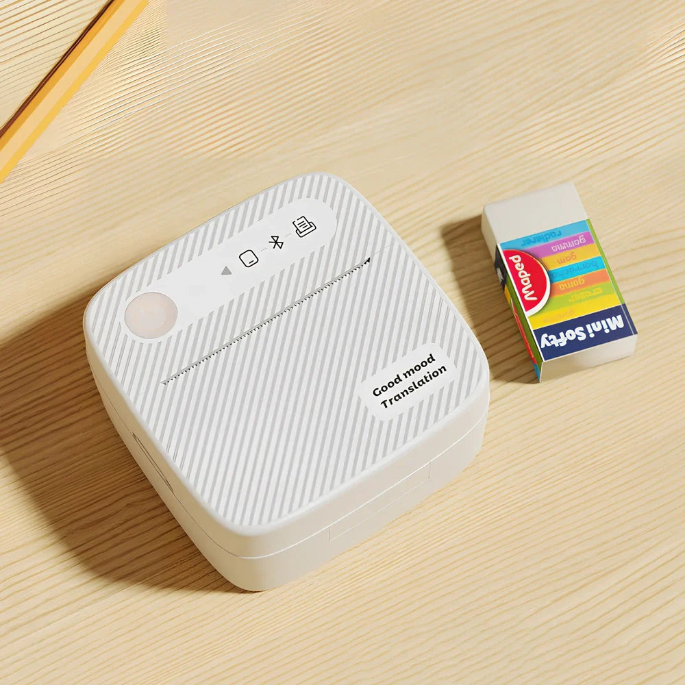 Portable mini label printer with Bluetooth connectivity and thermal printing technology