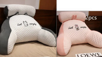 Reading lumbar support cushion in 60x40cm and 70x50cm sizes with embroidery design