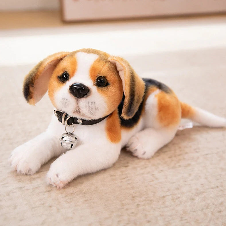 Simulation Husky plush toy in sitting posture measuring 25cm height