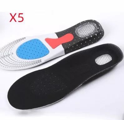 Custom-cut sports insoles with shock absorption and breathable design for enhanced foot comfort