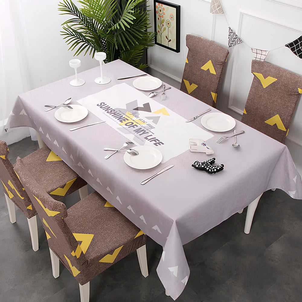 European tablecloth with Nordic pattern in 90% polyester linen blend measuring 120x160cm