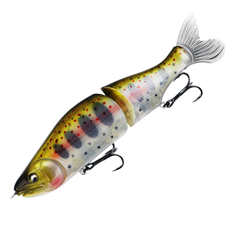 Fishing lure for bass: a 185mm plastic swimming bait in 15 colour variations designed for long casting and lifelike underwater action to attract strikes.