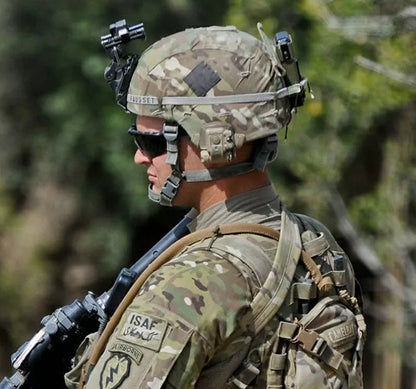 Element second generation tactical helmet lamp in black and sand colors with multi-LED lighting