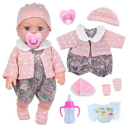 30cm full vinyl baby doll with changeable suit, available in TM-010 and TM-011 colours, for infants 0-3 years