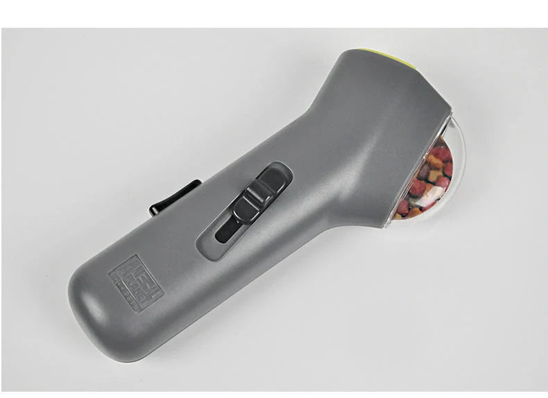 Dog Training Snack Launcher in grey, dimensions 18cm height, for interactive pet play