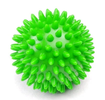 PVC acupressure massage ball with lengthened massage points for deep tissue relief