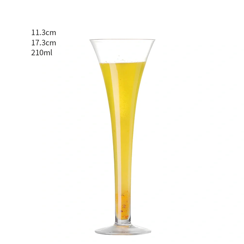Creative transparent lead-free glass cup with seamless flat base for cocktails, 210ml capacity