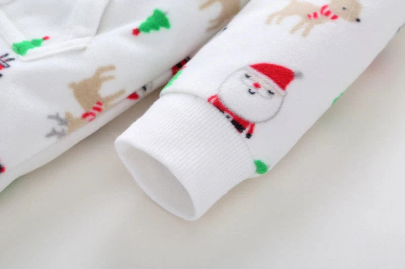 Hooded fleece baby romper in rose red, grey, green, and pink colors with zipper closure