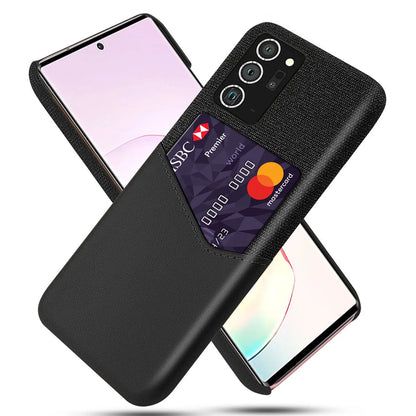 Samsung phone leather protective case with PC backing and calf-pattern cloth texture in multiple colours