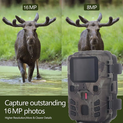 Black monitoring infrared night vision device with 12MP resolution and TF card slot