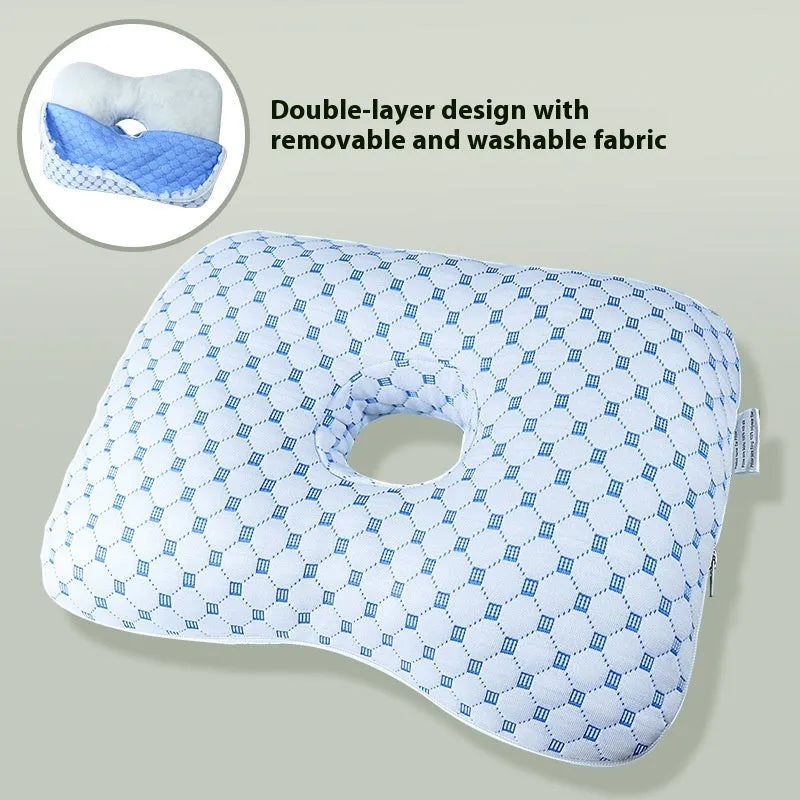 Beauty salon single hole ear pillow in Boer Gray colour, measuring 39x28x6cm with polyester fibre filling