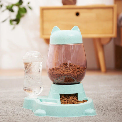 Automatic 2-in-1 Pet Feeder and Waterer with Gravity-Powered Design, Removable Lid, and Durable Non-Slip Base