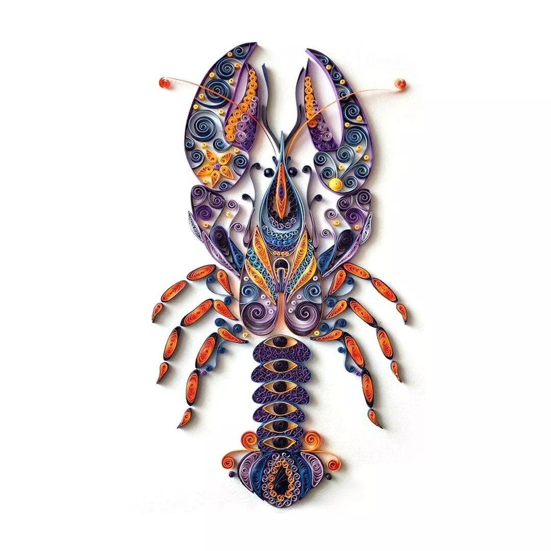 Handmade quilted paper painting craft kit with tools and materials for DIY decor