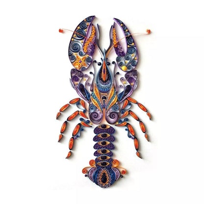 Handmade quilted paper painting craft kit with tools and materials for DIY decor