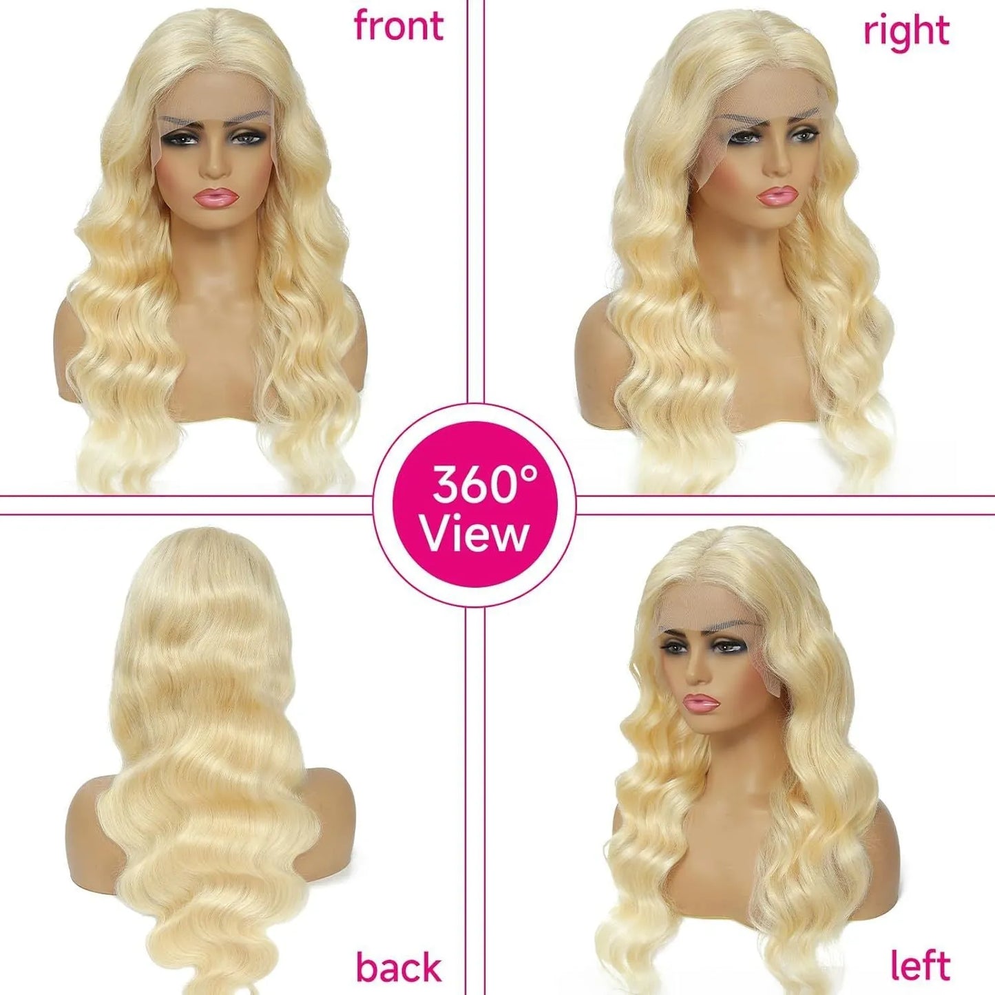 Women's front lace synthetic wig with medium-long curly style in M1 539 613# colour, showing natural hairline and heat-resistant fibres