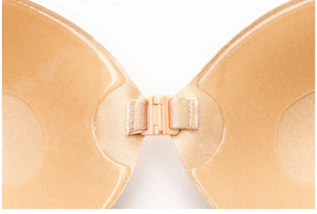 A discreet, backless and strapless silicone bra that provides a natural lift and invisible support under clothing.