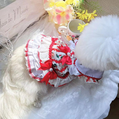Rabbit skirt design dog clothing in princess style with chest measurements 30-50 cm for dogs 0.50-6.50 kg