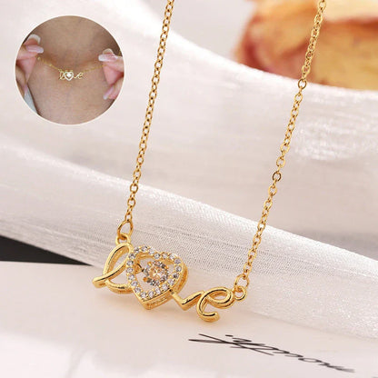 Elegant titanium steel necklace with a unique and fashionable design, perfect for Valentine's Day gift