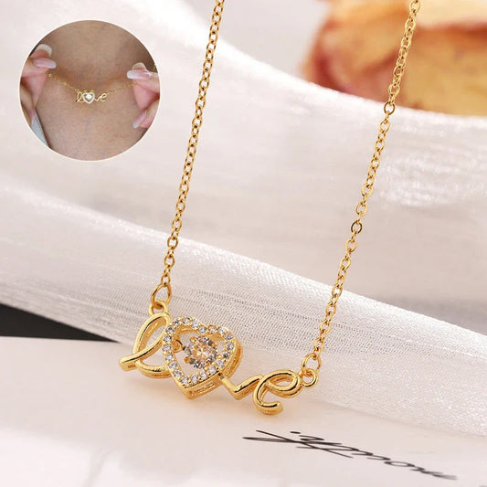 Elegant titanium steel necklace with a unique and fashionable design, perfect for Valentine's Day gift