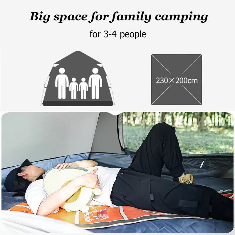 Outdoor portable camping fully automatic quick-opening tent in beige