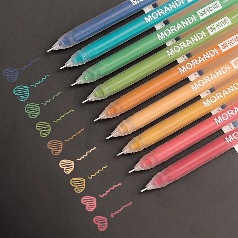 Retro hand account set gel pens with 0.5mm needle tip in Nordic, Retro, Salt, or Sweet series, plastic shell, 15.2cm x 8.5cm