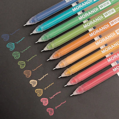 Retro hand account set gel pens with 0.5mm needle tip in Nordic, Retro, Salt, or Sweet series, plastic shell, 15.2cm x 8.5cm