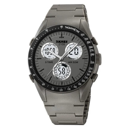 Electronic casual watch with 50m waterproof, resin mirror, ABS case, TPU strap in camouflage colour