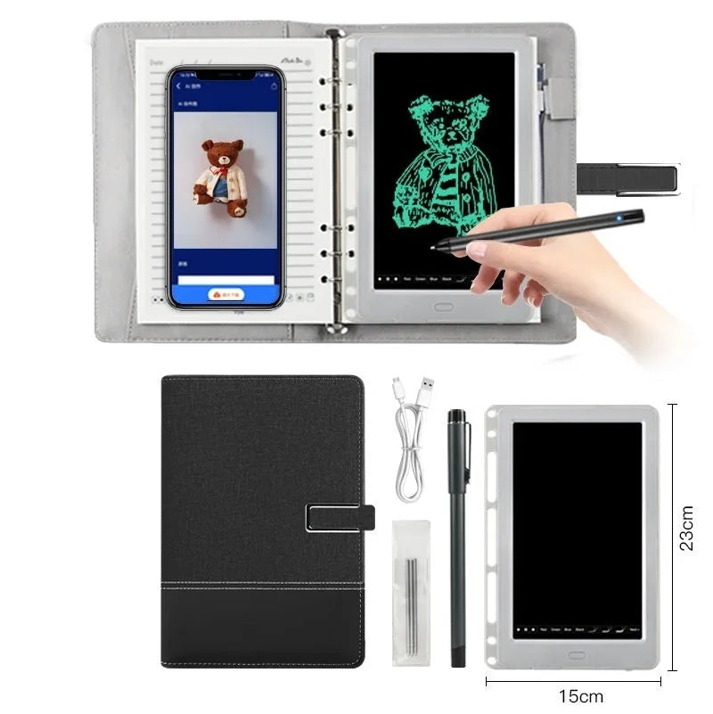 85-inch electronic writing pad with stitching design and smart pen on a stand
