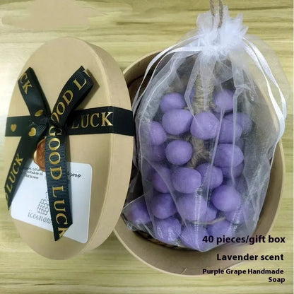 Handmade grape soap bar 120g with black green purple grape or litchi fragrance options