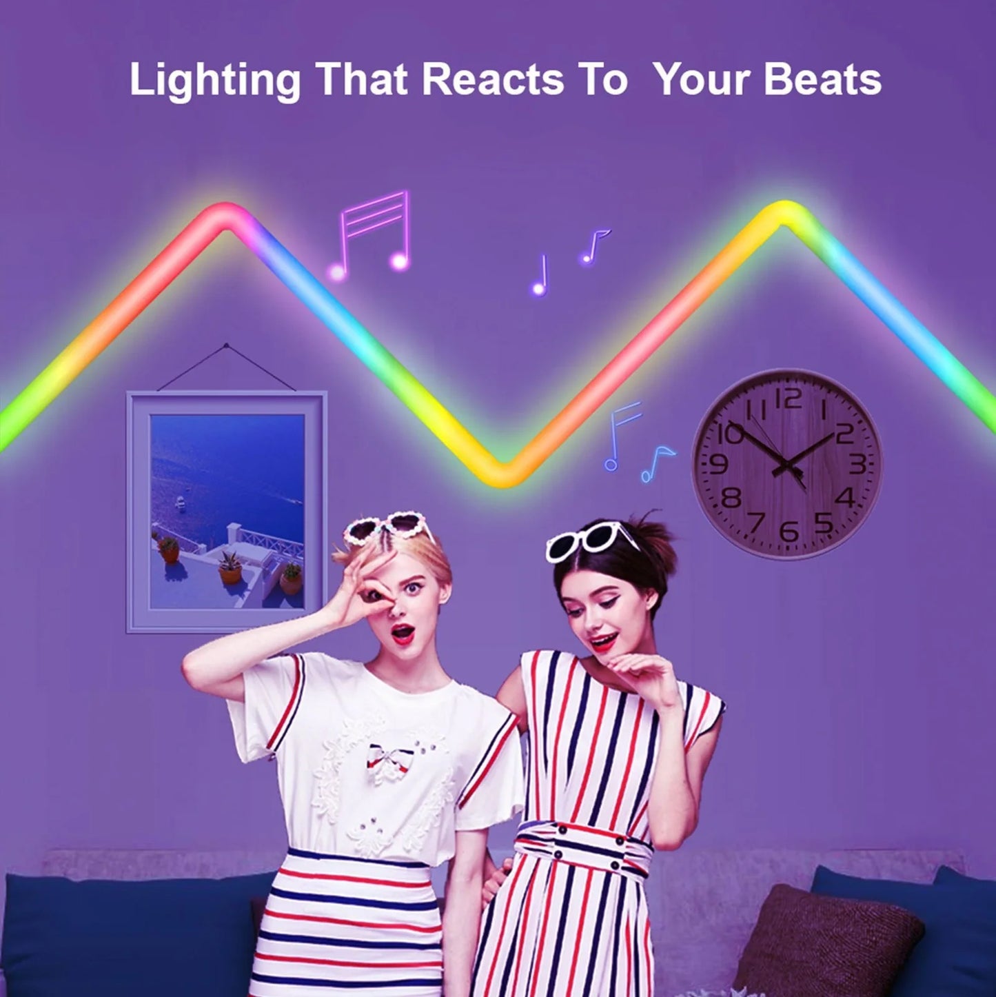 RGB splicing remote control light strip with 30 LED beads per metre for TV background illumination