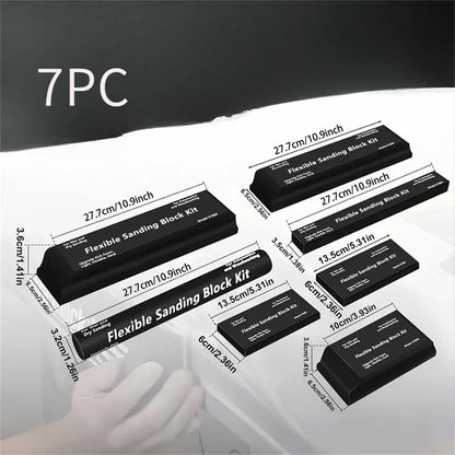 Seven black frosted metal EVA blocks arranged together, each measuring 20mm by 20mm by 10mm.