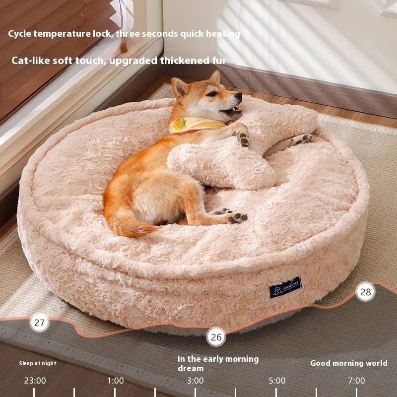 Four Seasons Universal cloth dog kennel in round nest milk tea colour, size S.