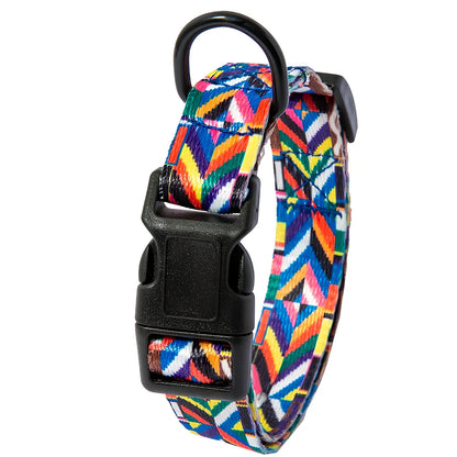 Adjustable dog collar and leash set with Bohemian pattern for dogs 3-27kg