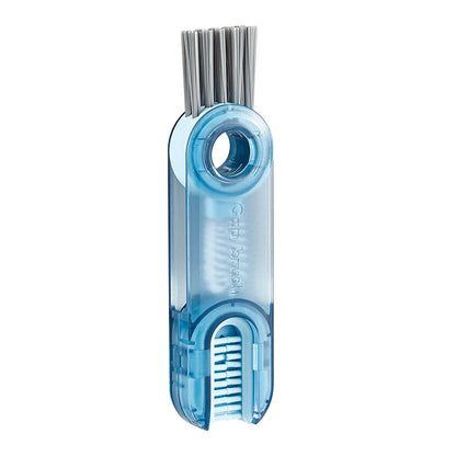 Transparent green 3-in-1 cup lid cleaning brush with spiral design for hard-to-reach crevices